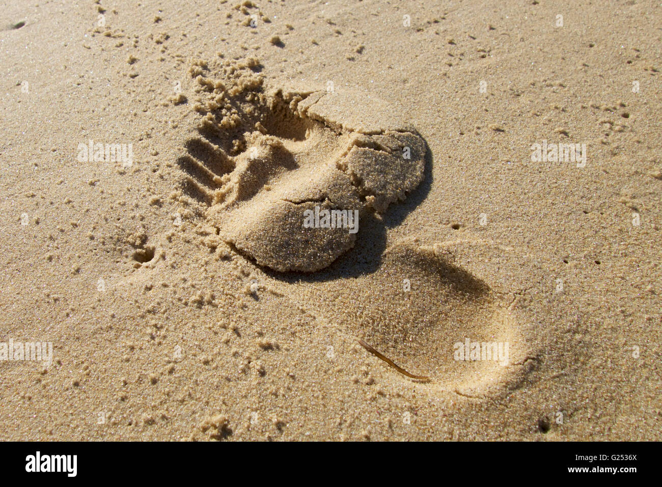 Footprint in the sand Stock Photo Alamy