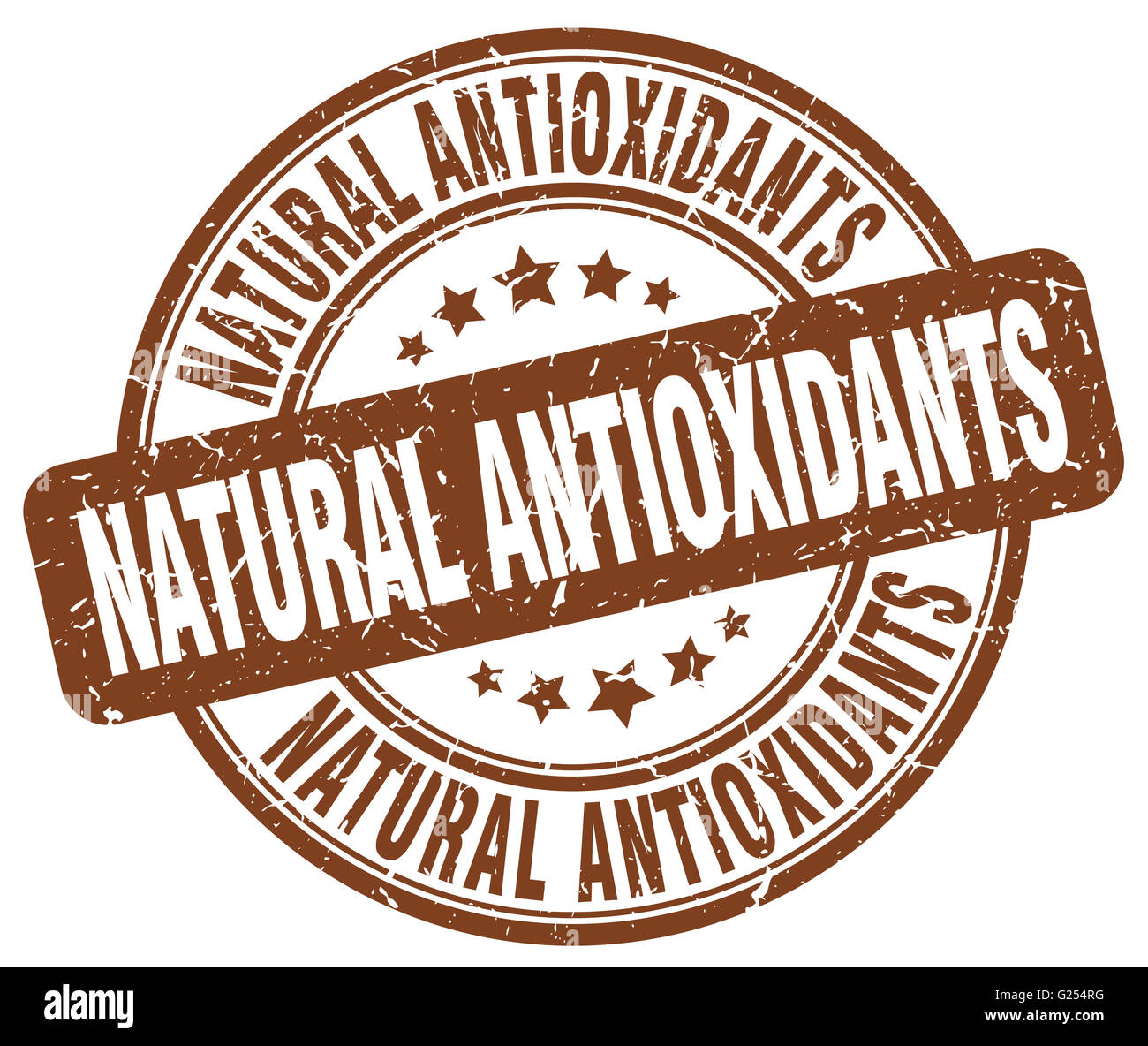natural antioxidants brown grunge round vintage rubber stamp Stock ...