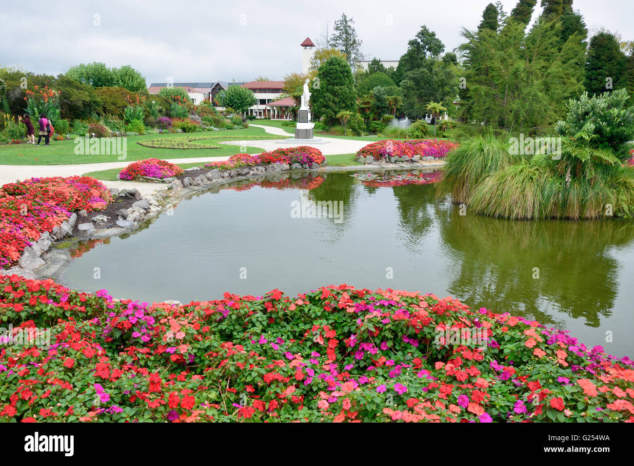 Pond, Government Gardens, Rotorua Stock Photo