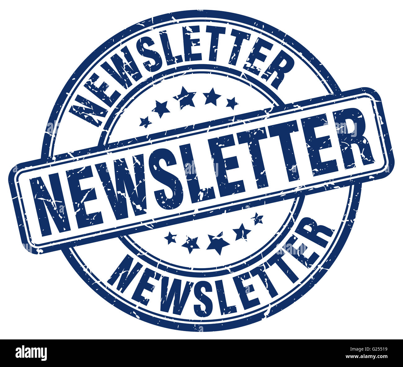 newsletter blue grunge round vintage rubber stamp Stock Photo - Alamy