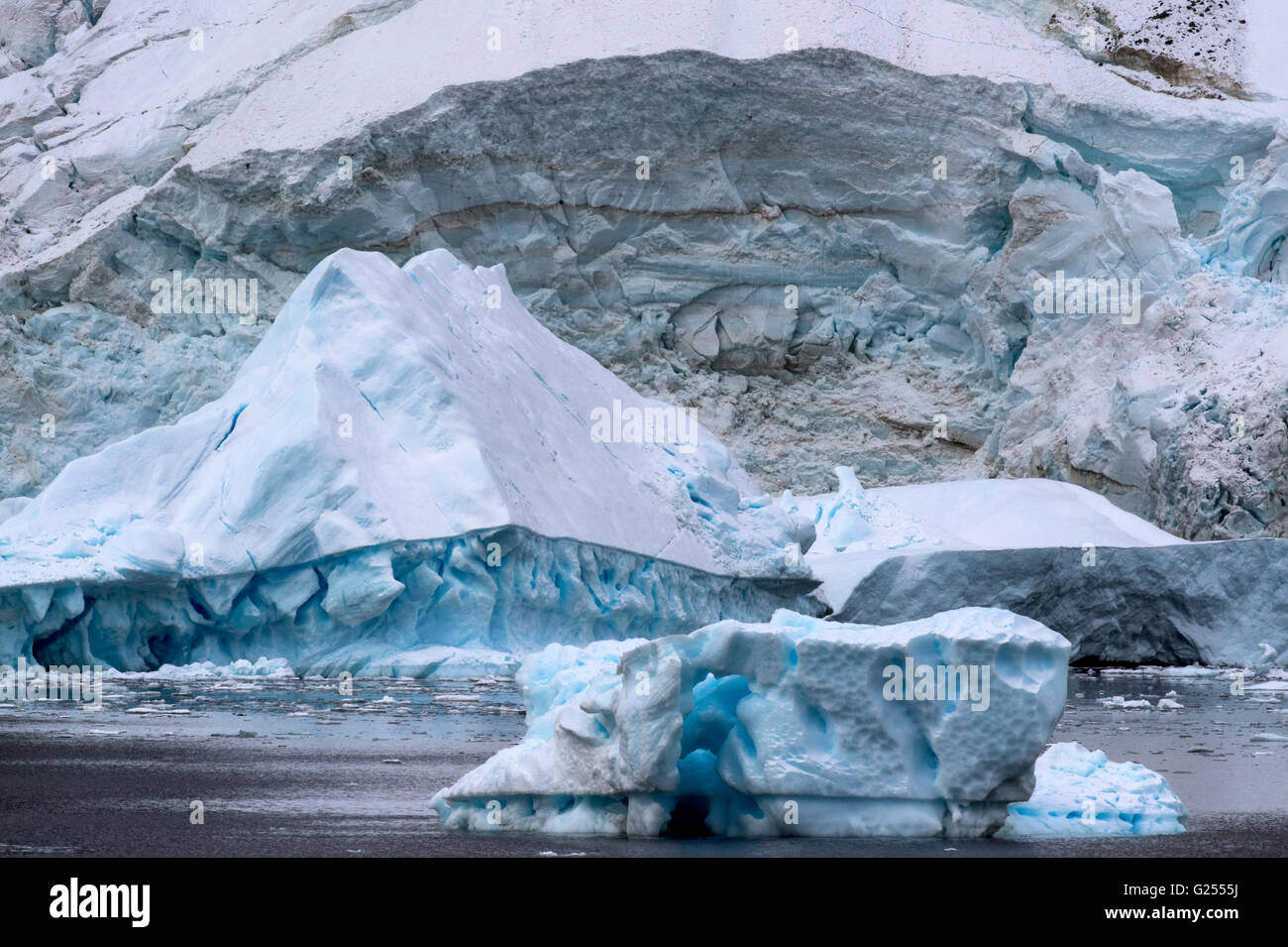 Glacier Pleneau Island, Antarctica Stock Photo