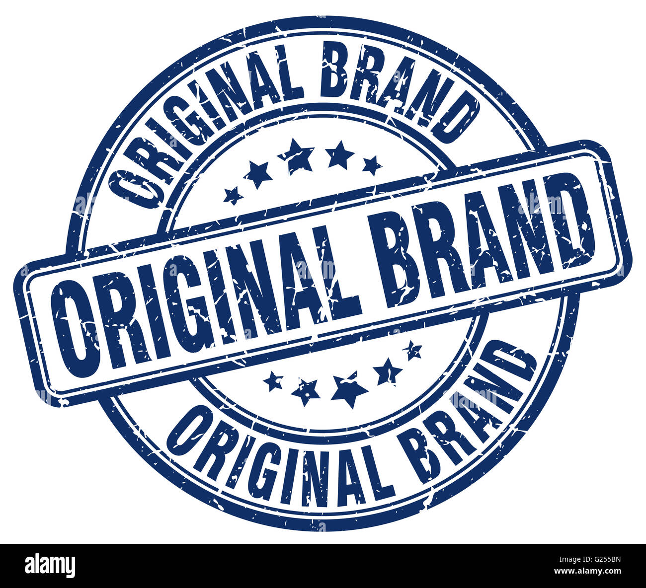 original brand blue grunge round vintage rubber stamp Stock Photo - Alamy