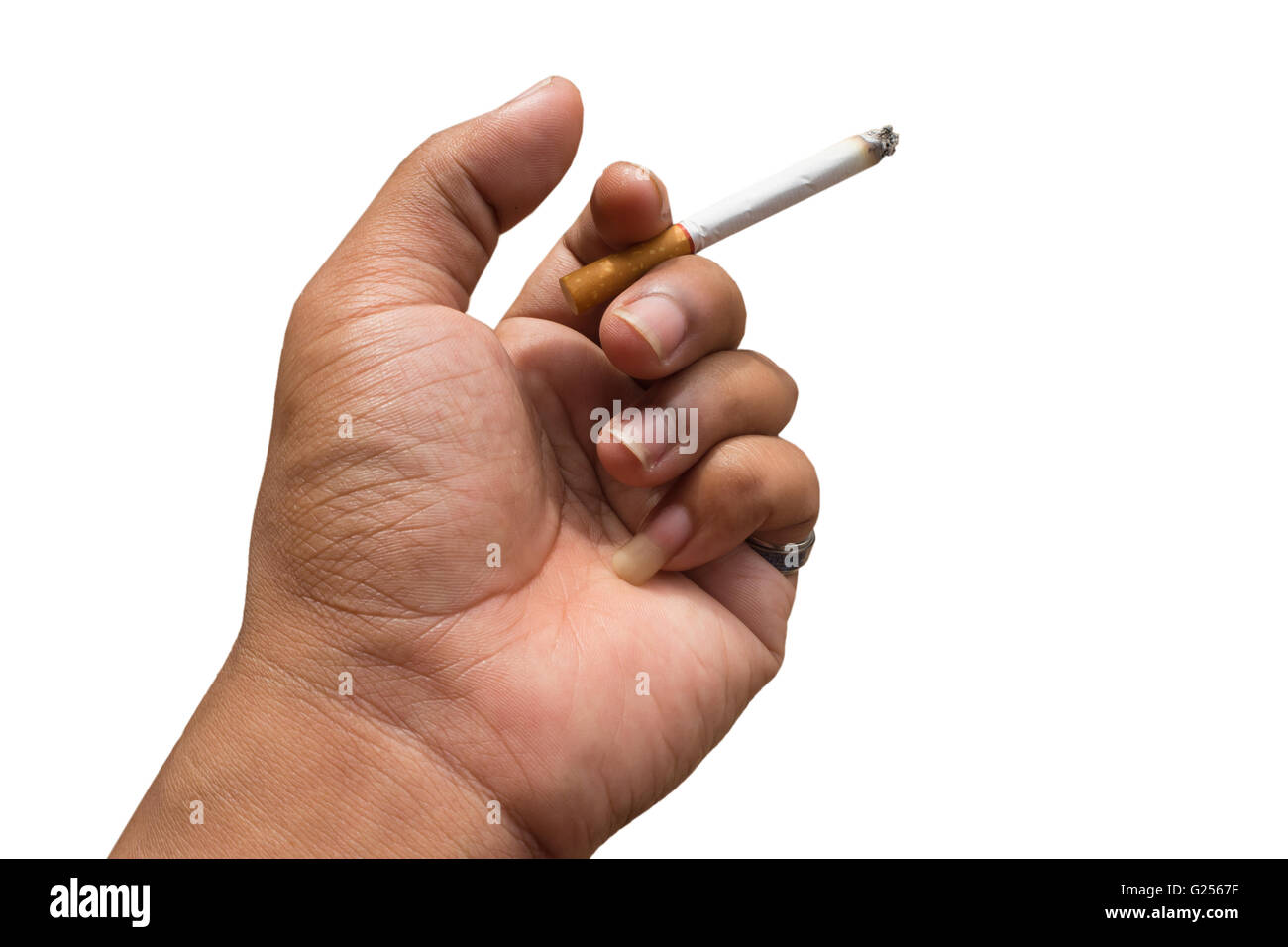 Isolated Handle smoking on white background Stock Photo