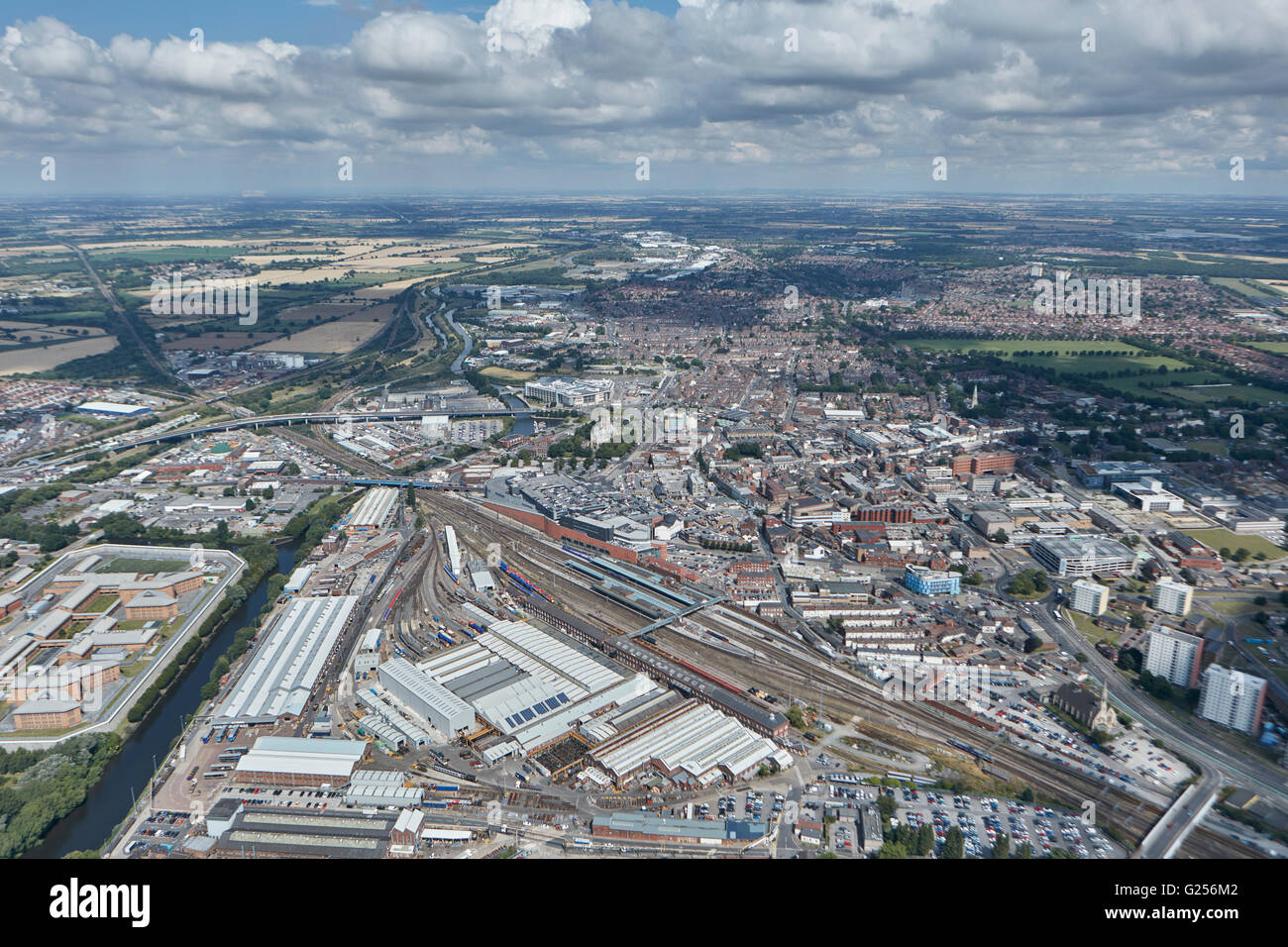 General views of Doncaster looking from the vicinity of the Railway Station Stock Photo