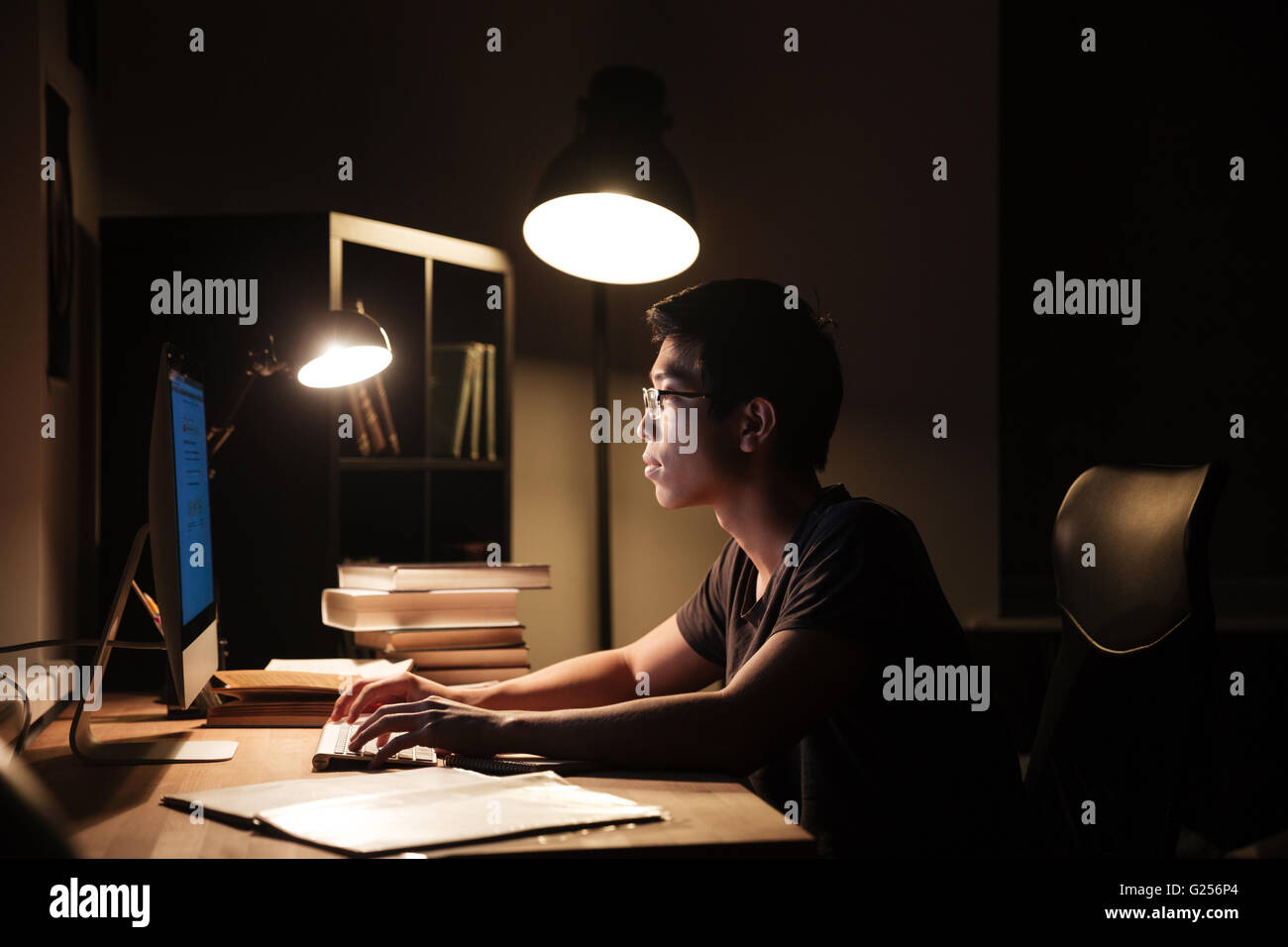 Computer addiction dark home hi-res stock photography and images - Alamy