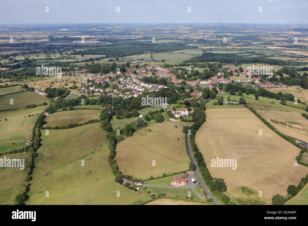Aerial view buckinghamshire village brill hires stock photography and