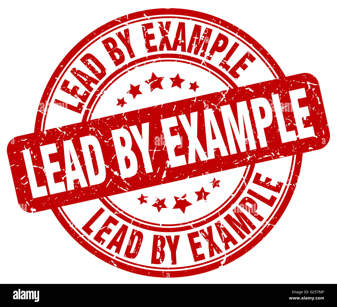 lead by example red grunge round vintage rubber stamp Stock Photo - Alamy