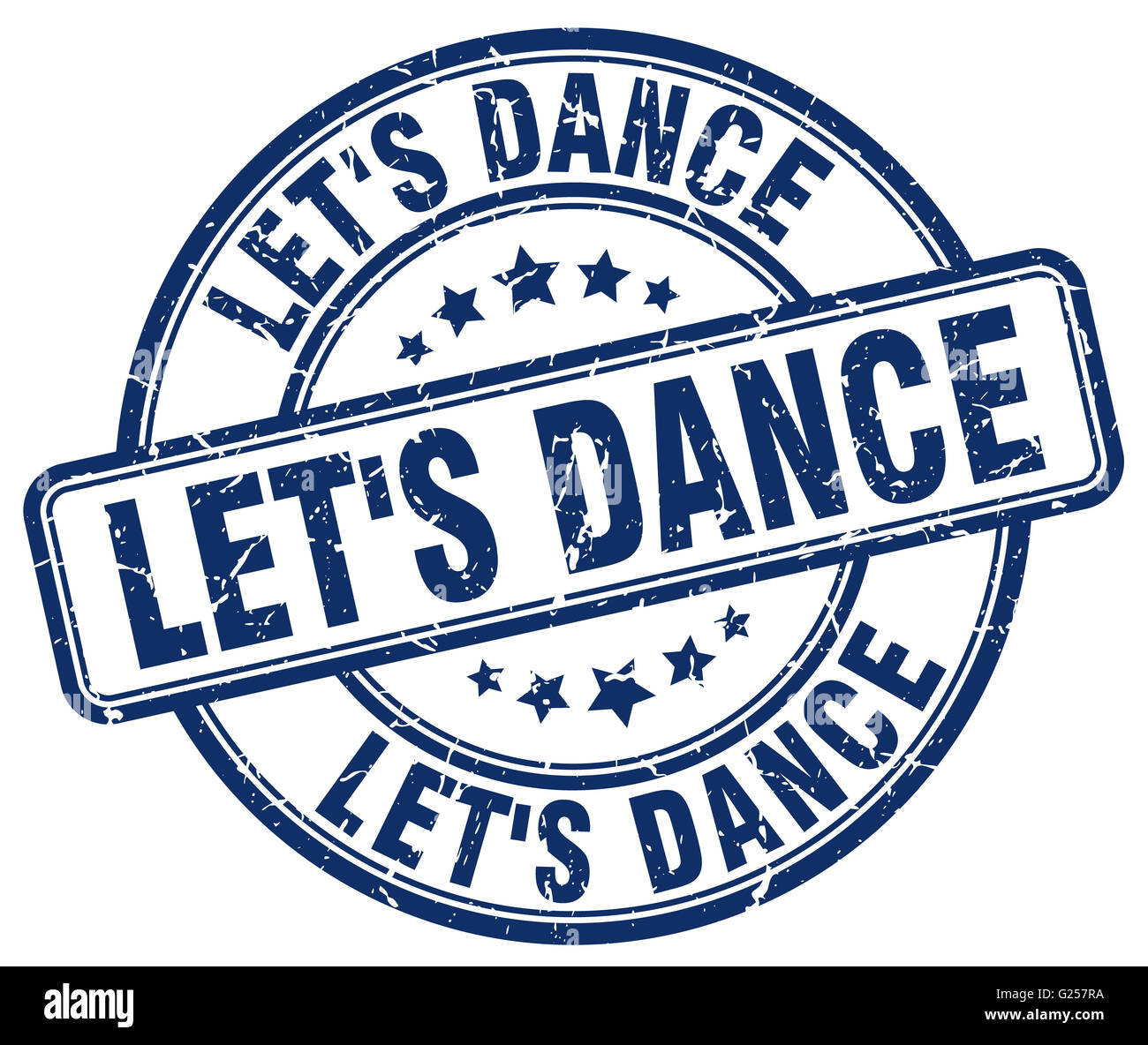 let's dance blue grunge round vintage rubber stamp Stock Photo - Alamy