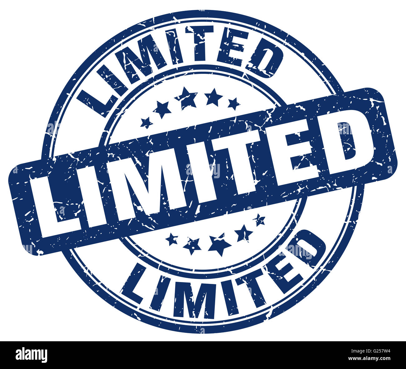 limited blue grunge round vintage rubber stamp Stock Photo - Alamy
