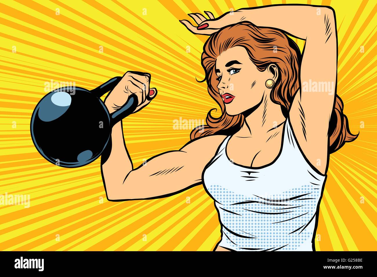 strong woman athlete with weights Stock Vector Image & Art Alamy