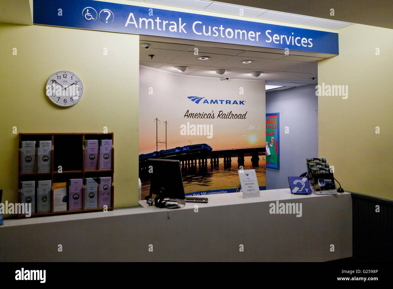 Amtrak Customer Service Office - Union Station, Washington, DC USA Stock Photo