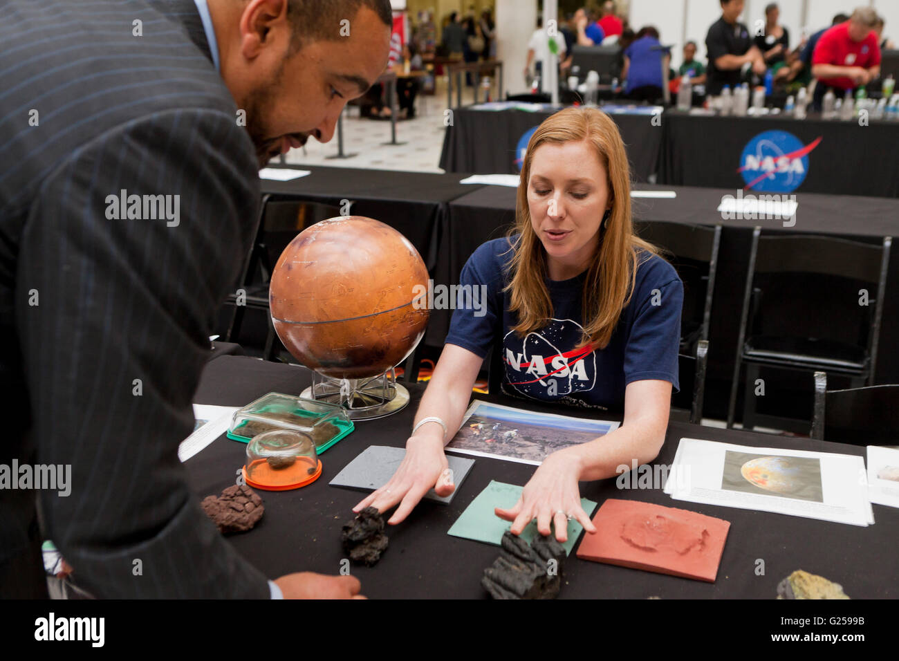 NASA planetary scientist presenting Mars science - USA Stock Photo