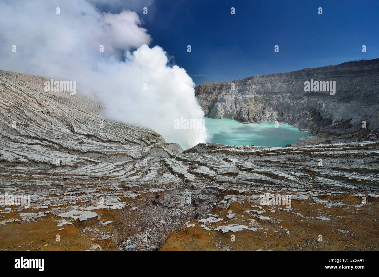 Ijen Crater, East Java, Indonesia Stock Photo