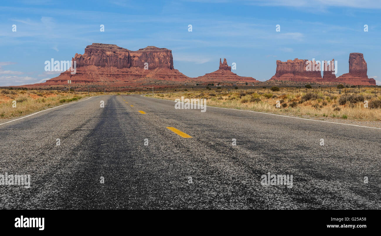 Road to Monument Valley, Arizona Utah border, United States Stock Photo