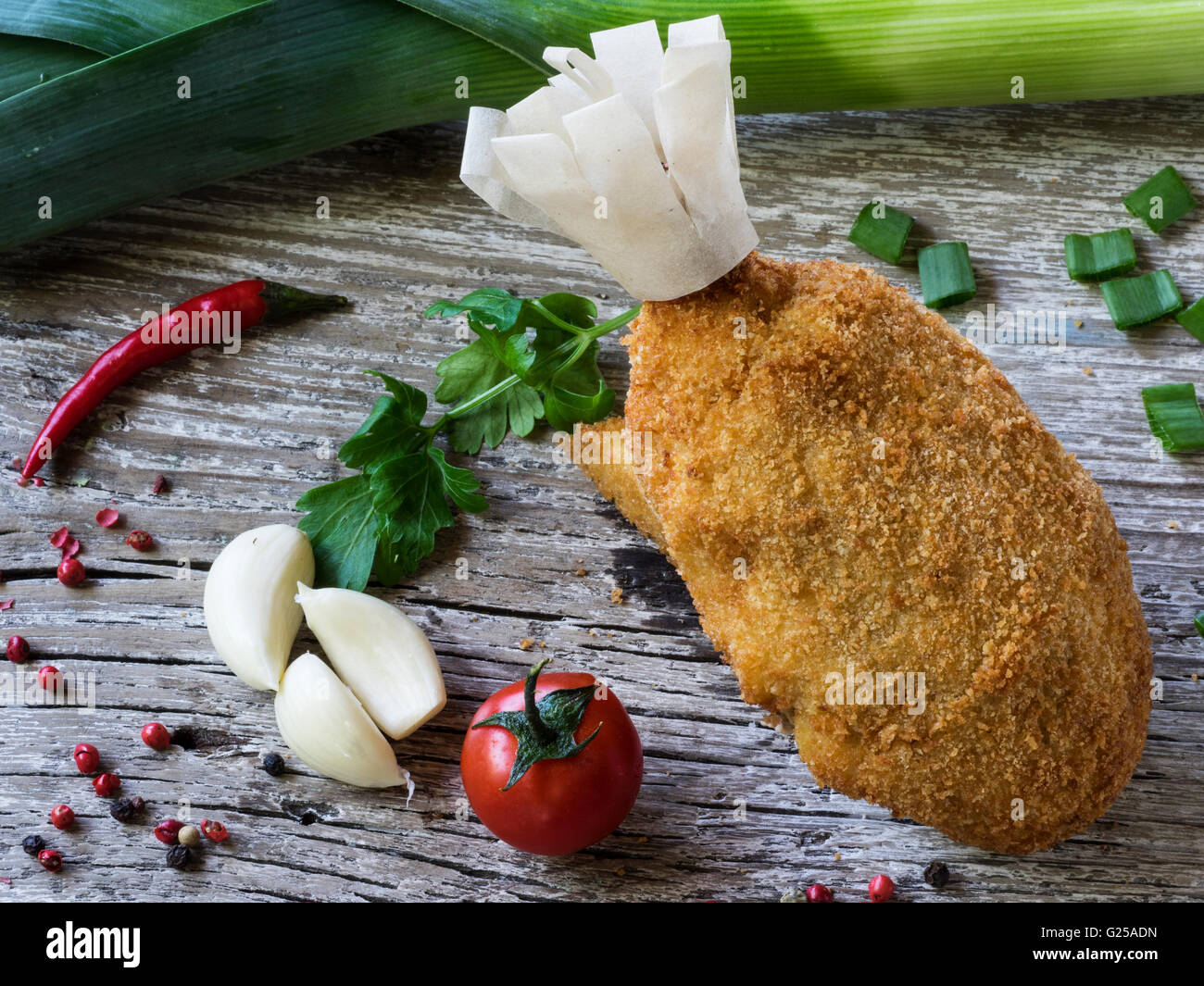 Chicken kiev cutlet Stock Photo