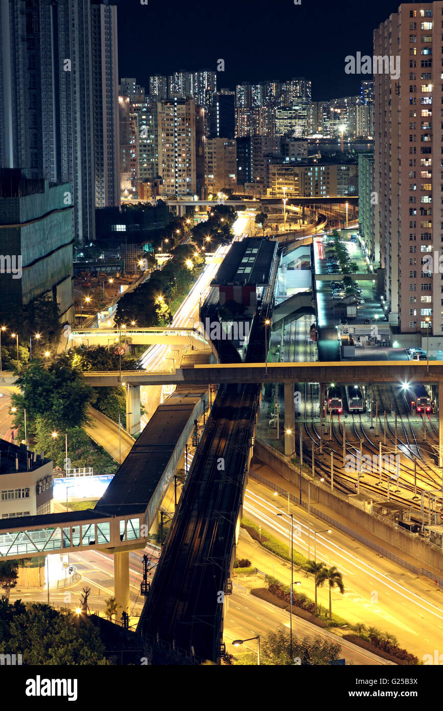 Hong Kong downtown at night Stock Photo - Alamy