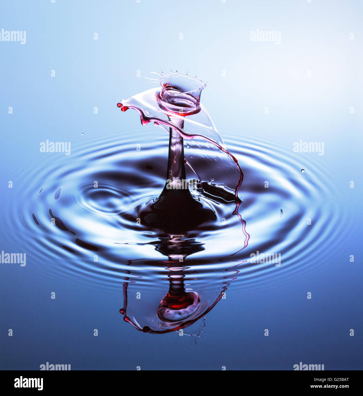 Water drop photography, one or two drops of water dropped from height