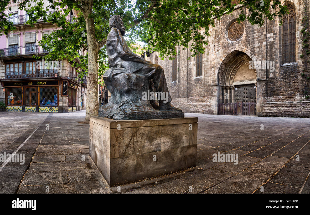 Esglesia de Santa Maria del Pi, Barri Gotic Barcelona Spain Stock Photo