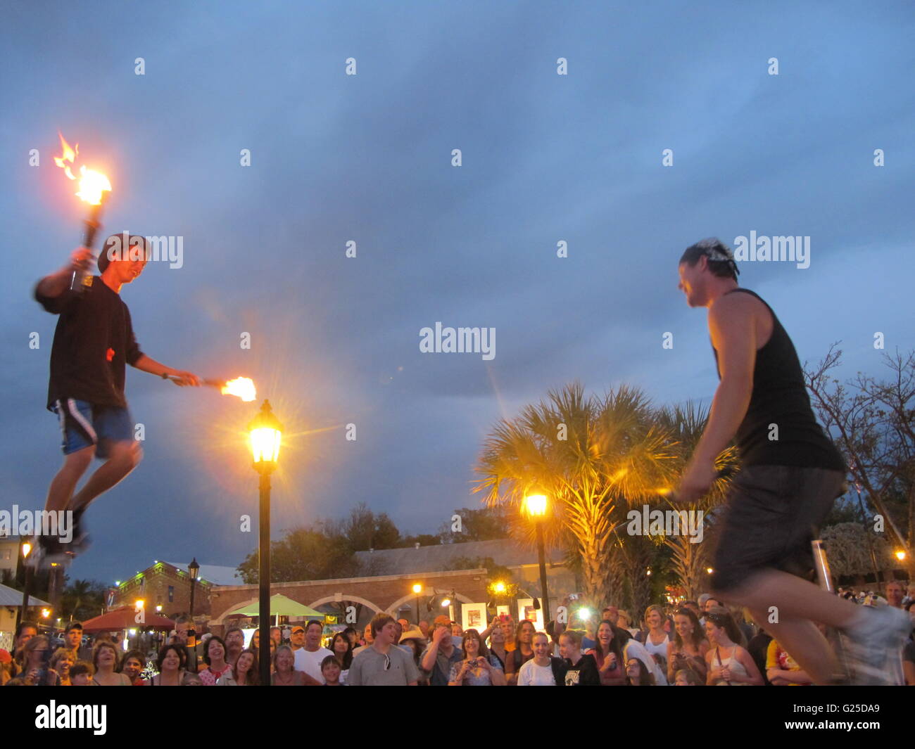 Key West, street performers at Mallory Square Stock Photo Alamy