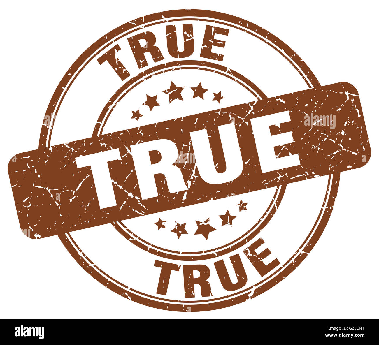 true brown grunge round vintage rubber stamp Stock Photo - Alamy