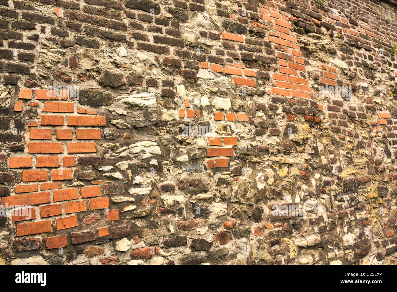 Prague, Vysehrad, Old Historic brickwork on Tábors gate built in the outer baroque fortifications 1655 Stock Photo