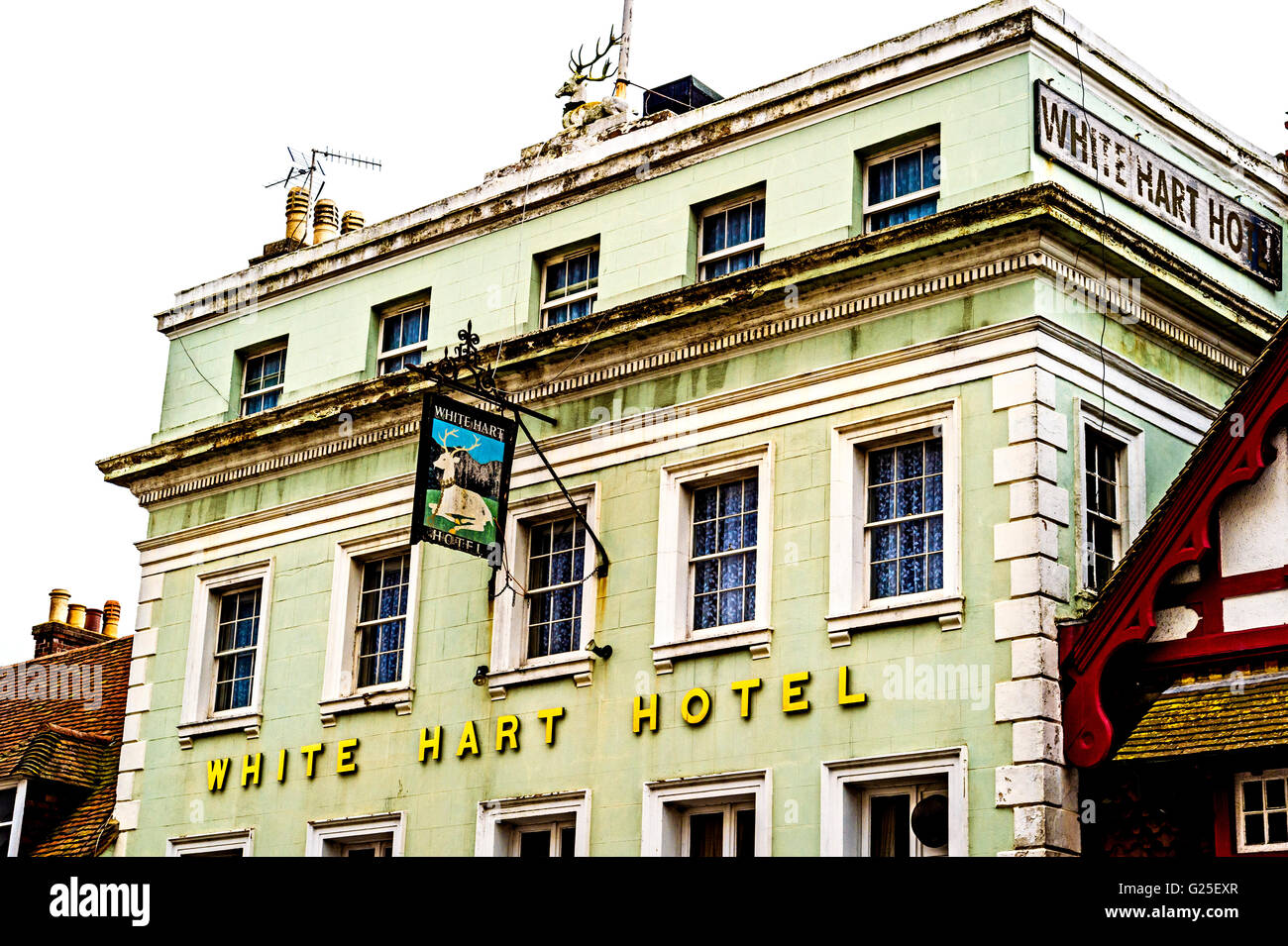 Lewes White Hart Hotel, cradle of the American revolution Stock Photo