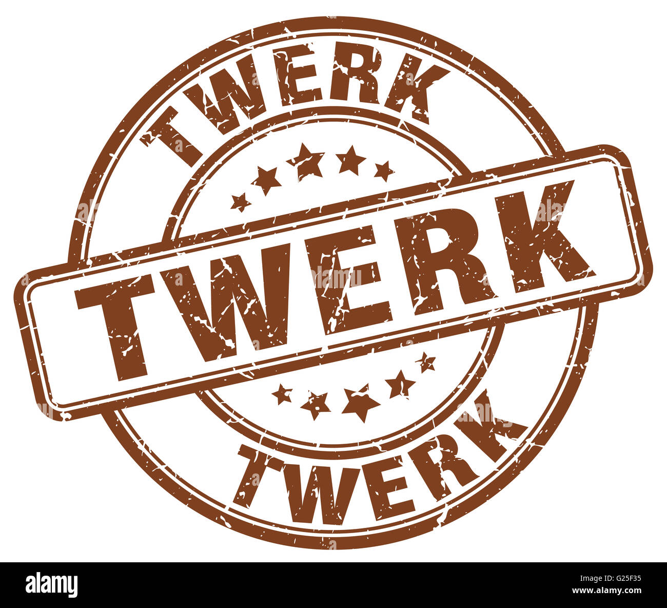 twerk brown grunge round vintage rubber stamp Stock Photo - Alamy