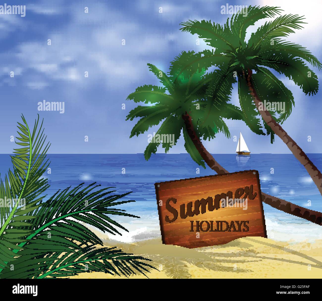 Vector tropical beach Stock Vector Image & Art - Alamy
