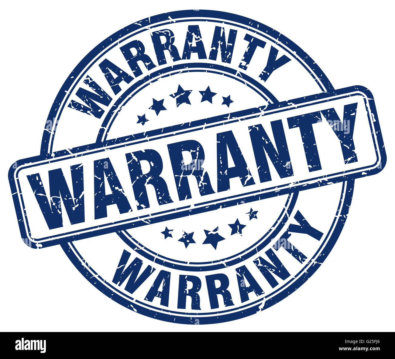 warranty blue grunge round vintage rubber stamp Stock Photo - Alamy
