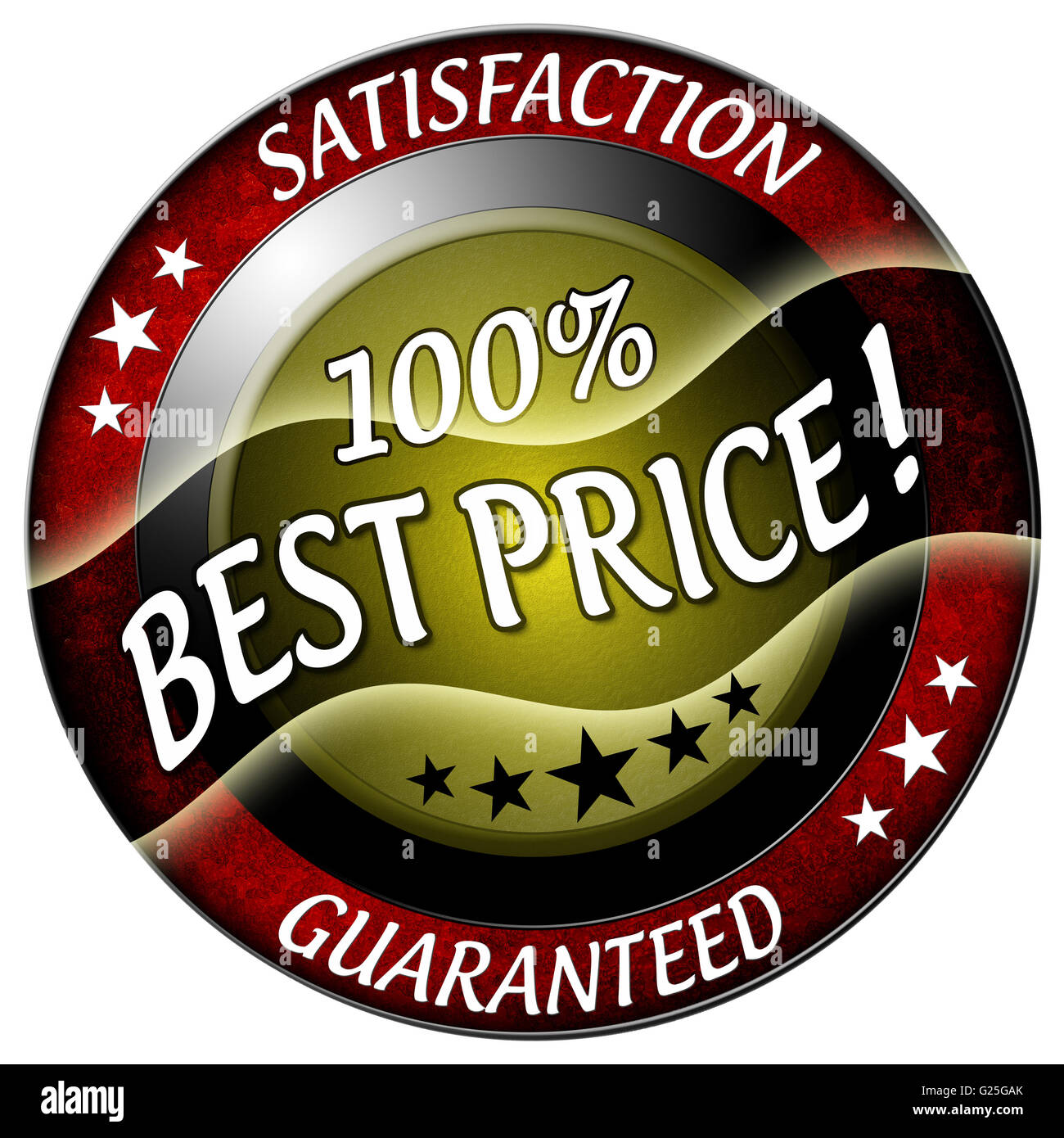 100 best price satisfaction and guaranteed icon isolated Stock Photo