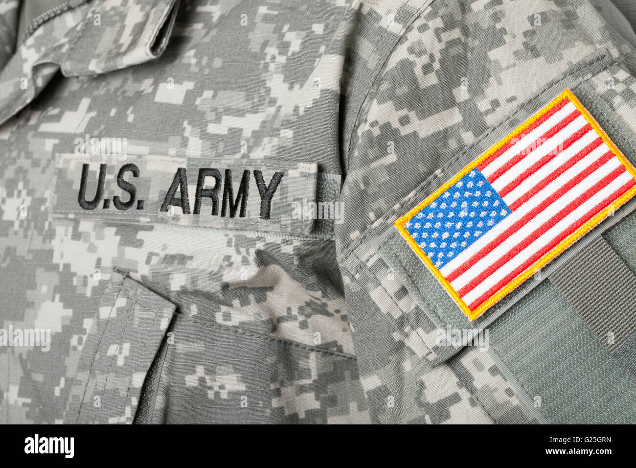 USA flag U.S. ARMY patch on military uniform Stock Photo - Alamy
