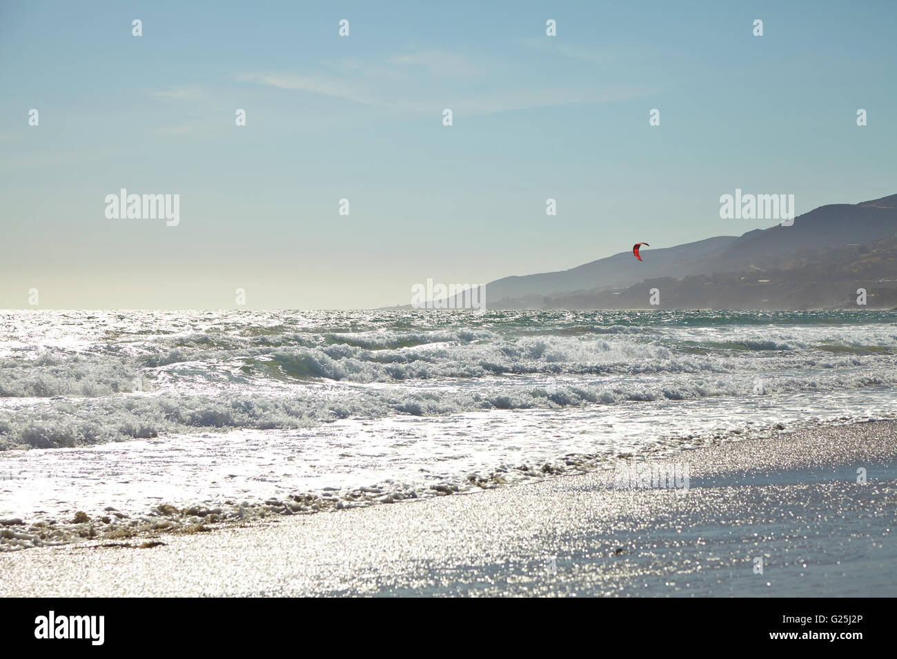 Kite surfer California coastal shores Stock Photo