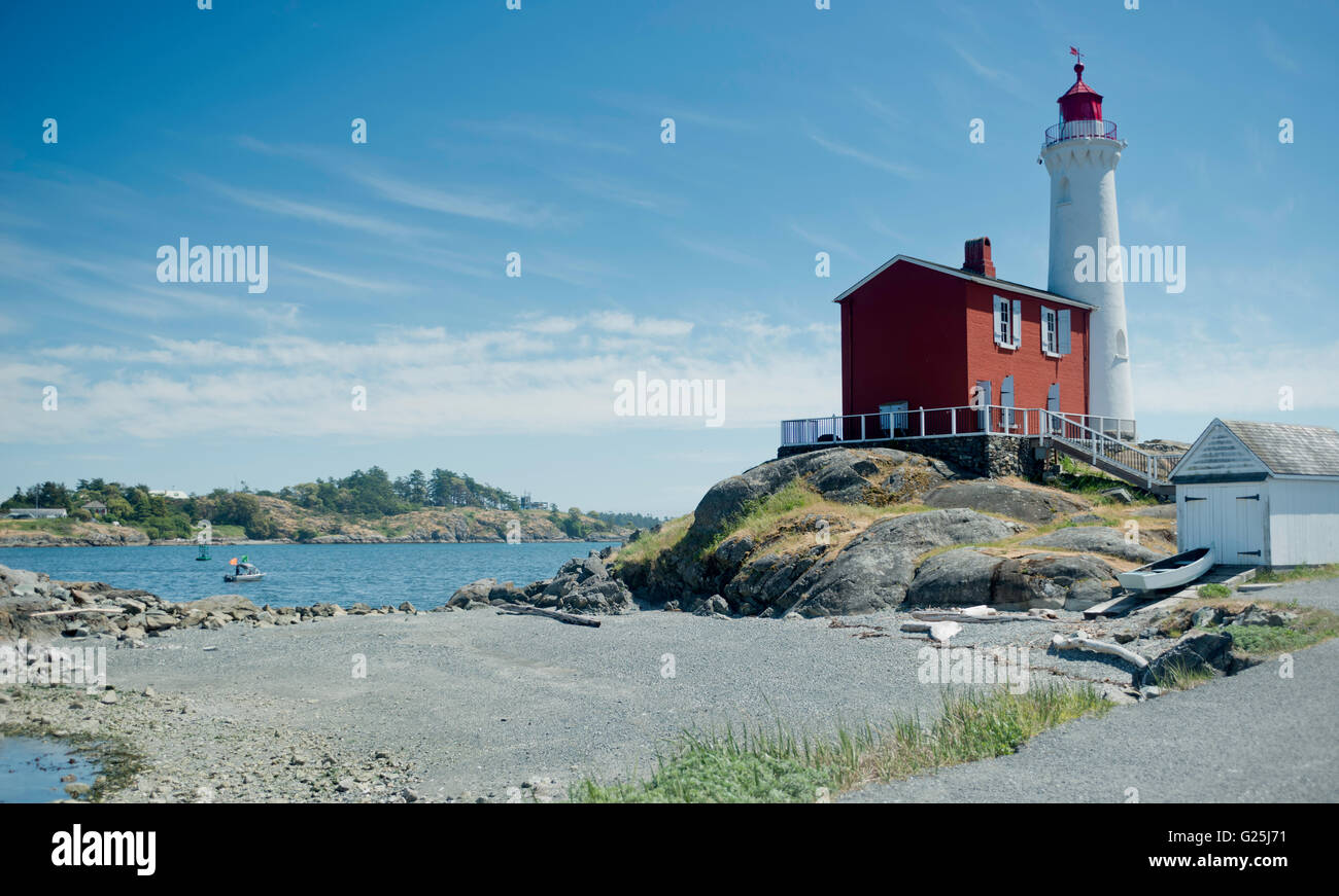 National historic building - Fisgard lighthouse 1, Fort Rodd hill in Colwood Stock Photo