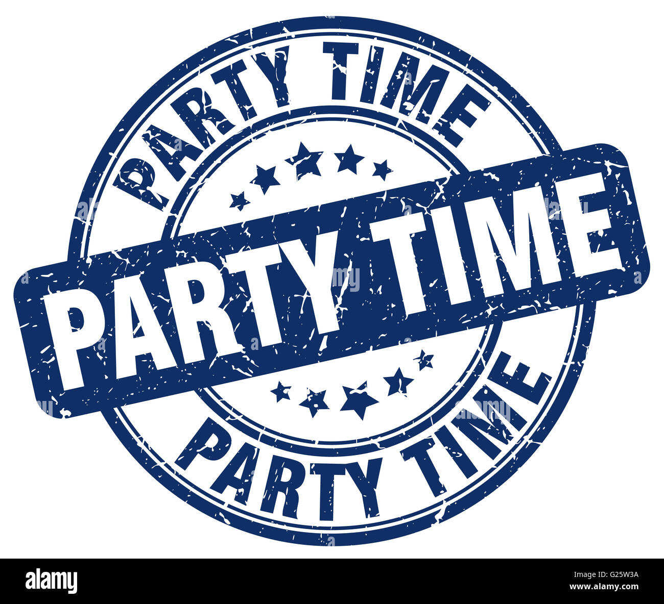 party time blue grunge round vintage rubber stamp Stock Photo - Alamy