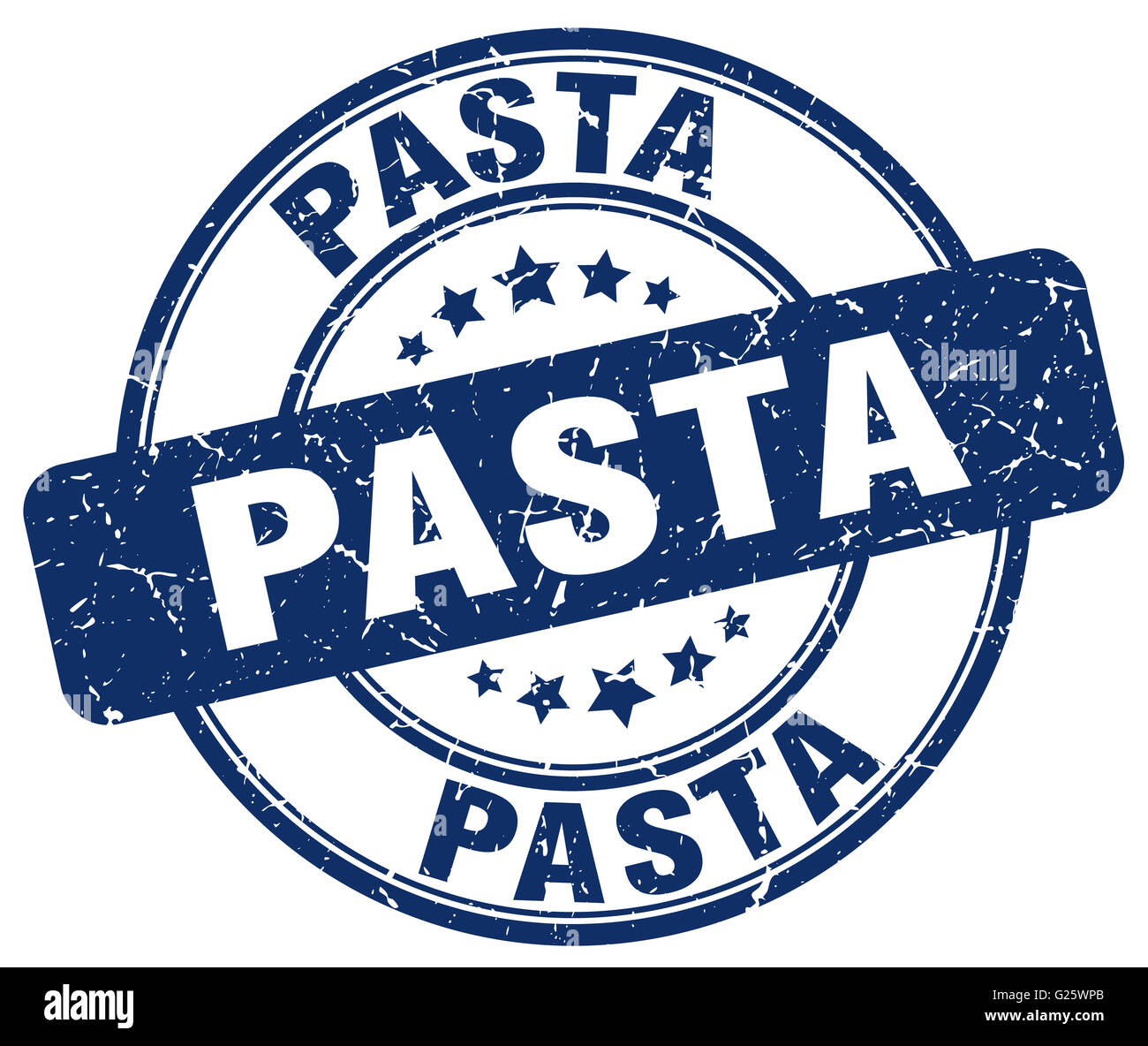 pasta blue grunge round vintage rubber stamp Stock Photo - Alamy