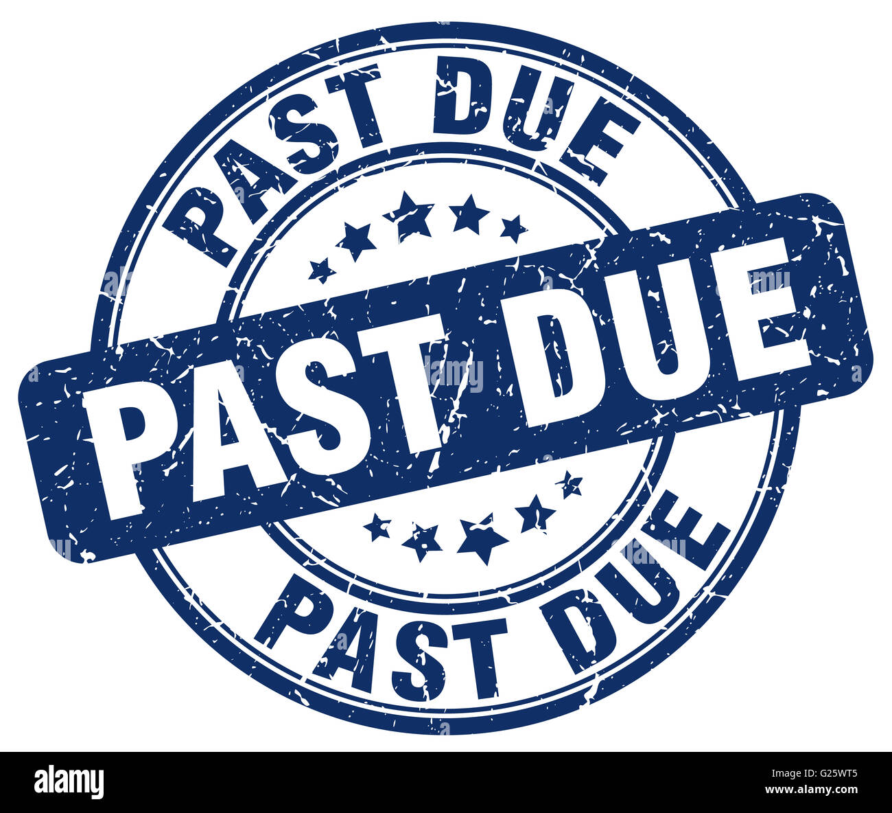 past due blue grunge round vintage rubber stamp Stock Photo - Alamy