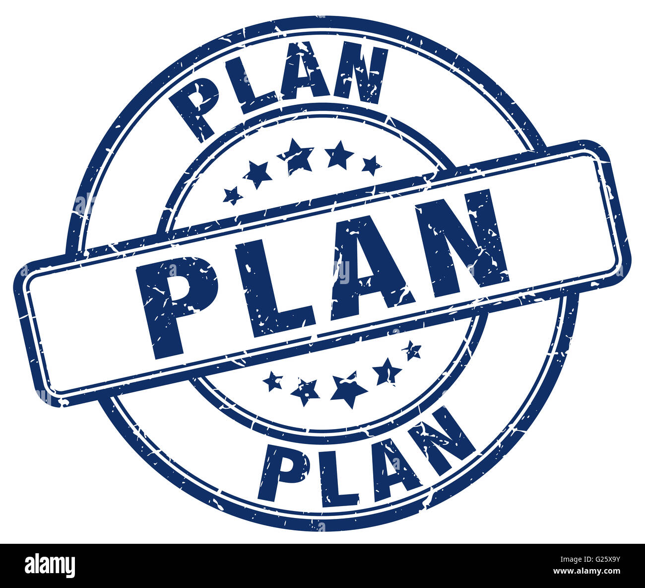plan blue grunge round vintage rubber stamp Stock Photo - Alamy
