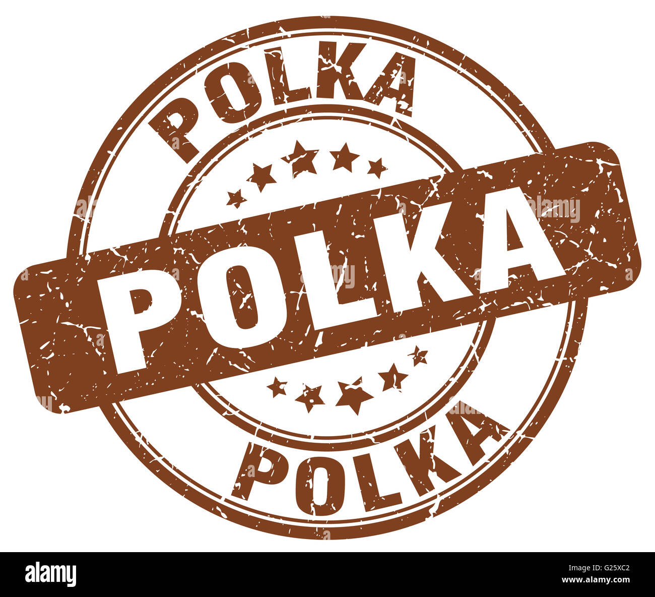 polka brown grunge round vintage rubber stamp Stock Photo - Alamy