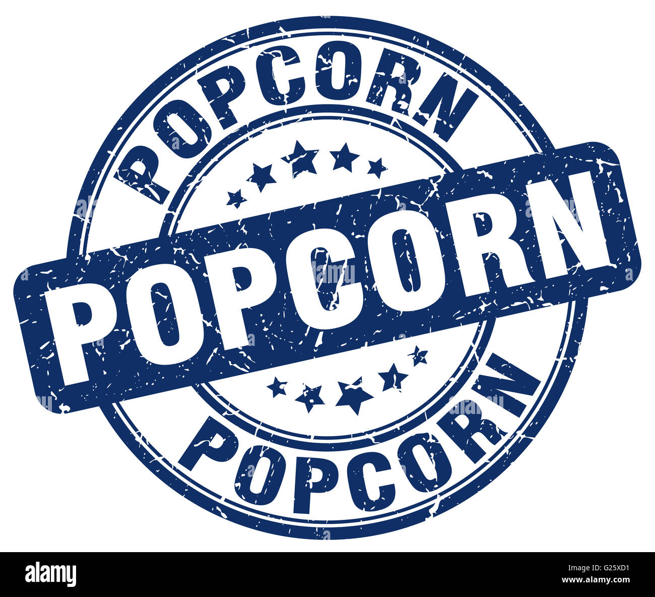 popcorn blue grunge round vintage rubber stamp Stock Photo - Alamy