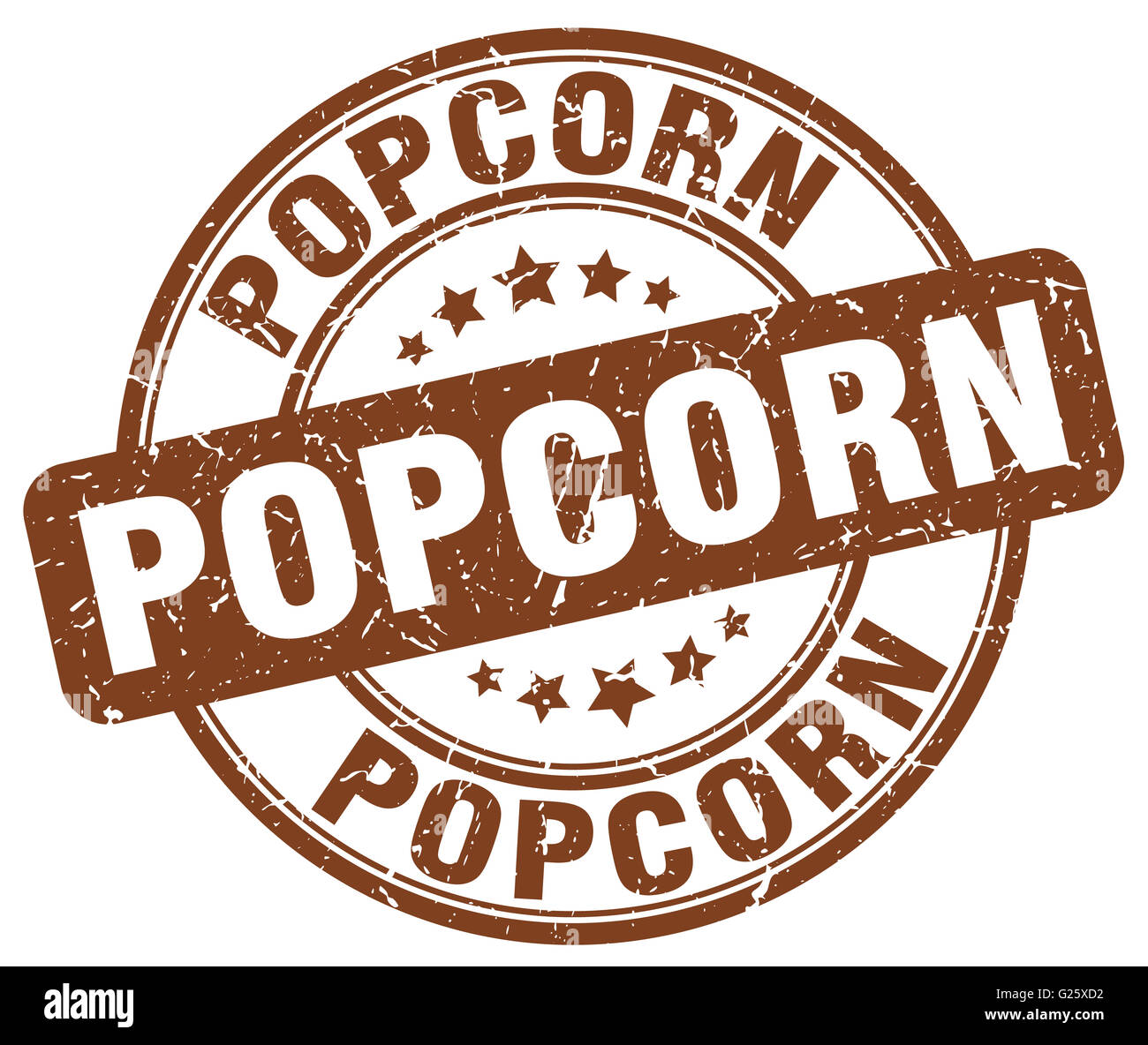 popcorn brown grunge round vintage rubber stamp Stock Photo - Alamy