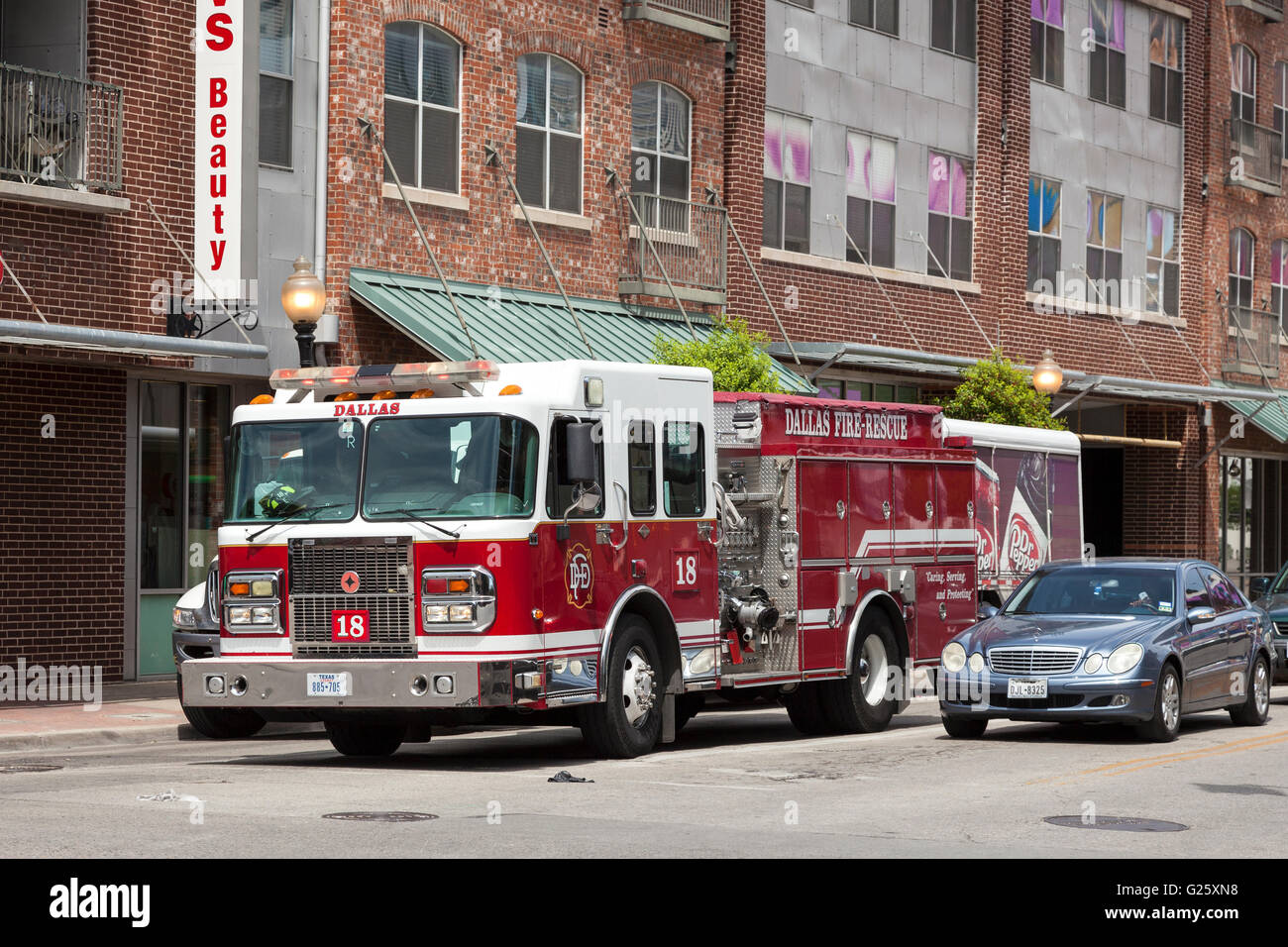 Fire Truck in Dallas, USA Stock Photo
