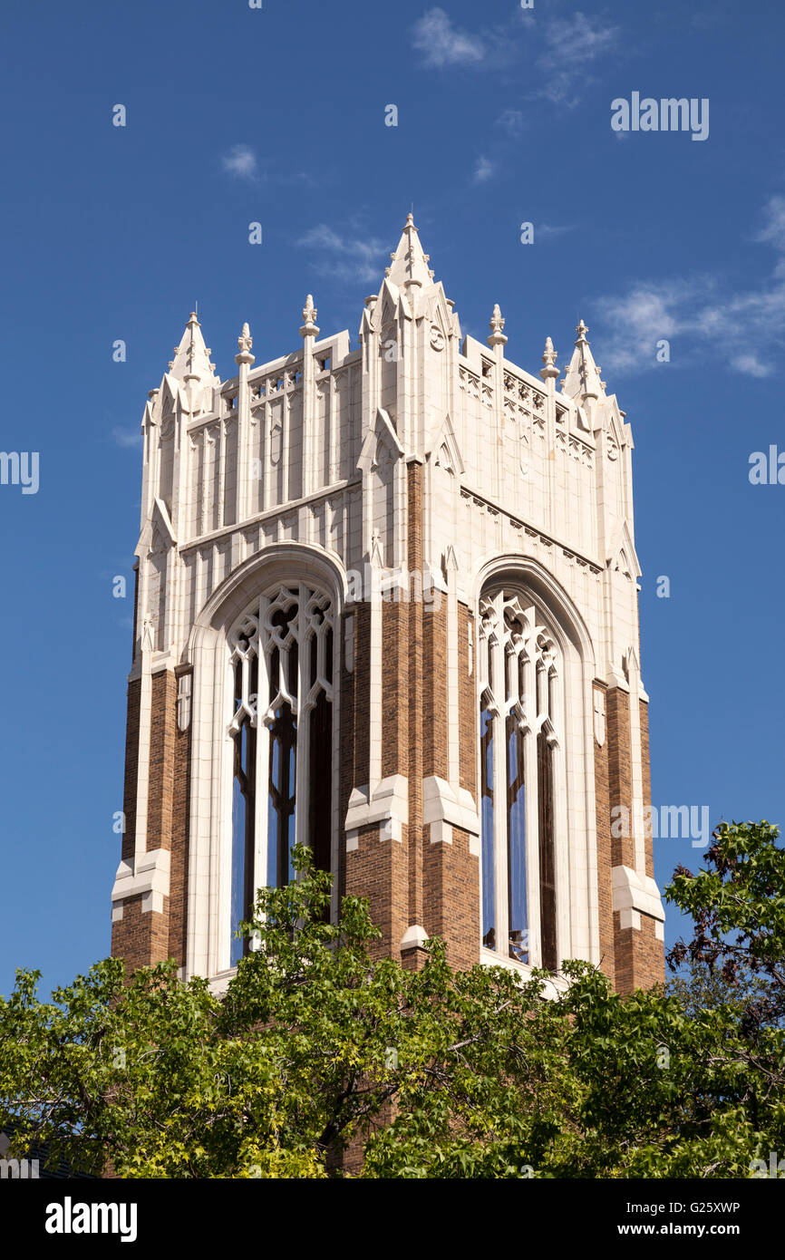 The bell tower of First United Methodist Church in Dallas Stock Photo
