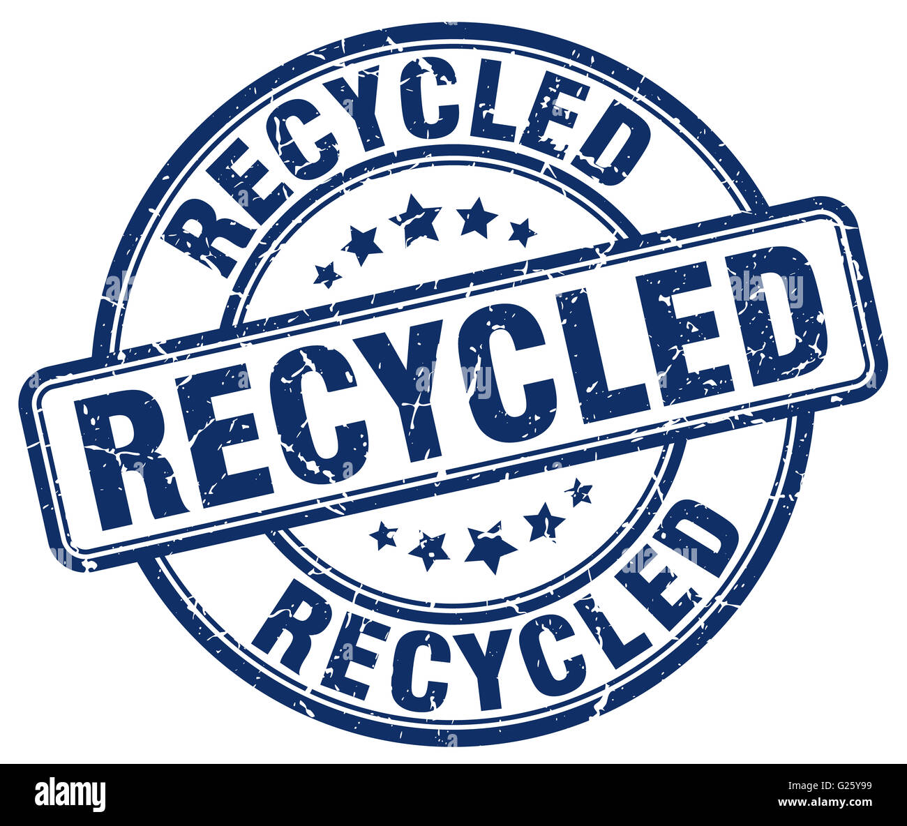 recycled blue grunge round vintage rubber stamp Stock Photo - Alamy