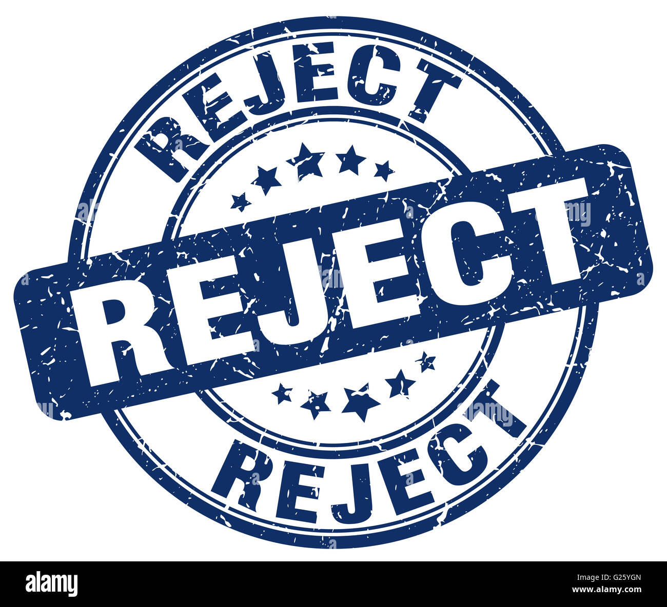 reject blue grunge round vintage rubber stamp Stock Photo - Alamy