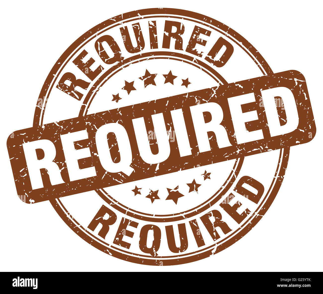 required brown grunge round vintage rubber stamp Stock Photo - Alamy