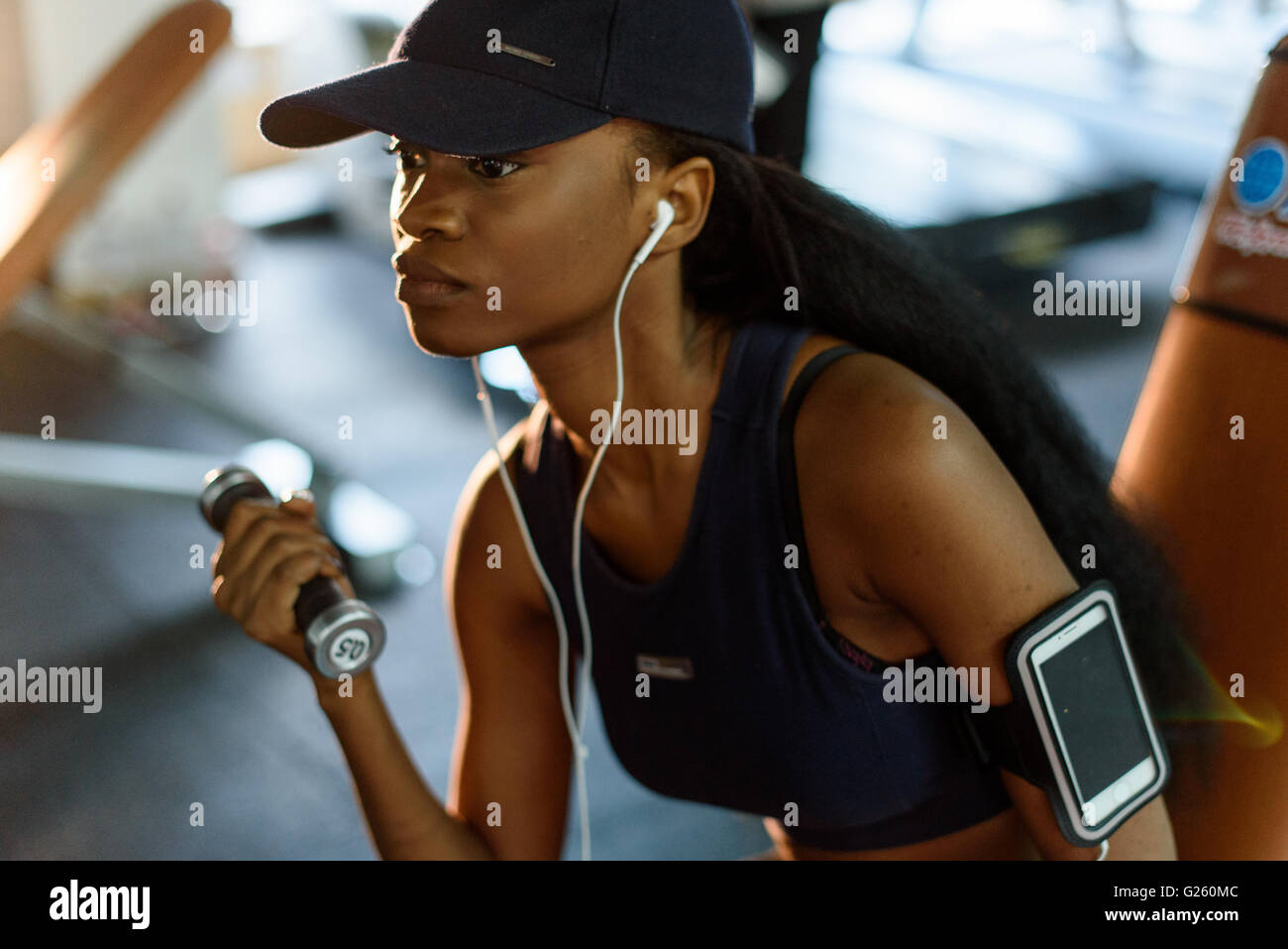 Portrait african american woman listens hi-res stock photography and ...