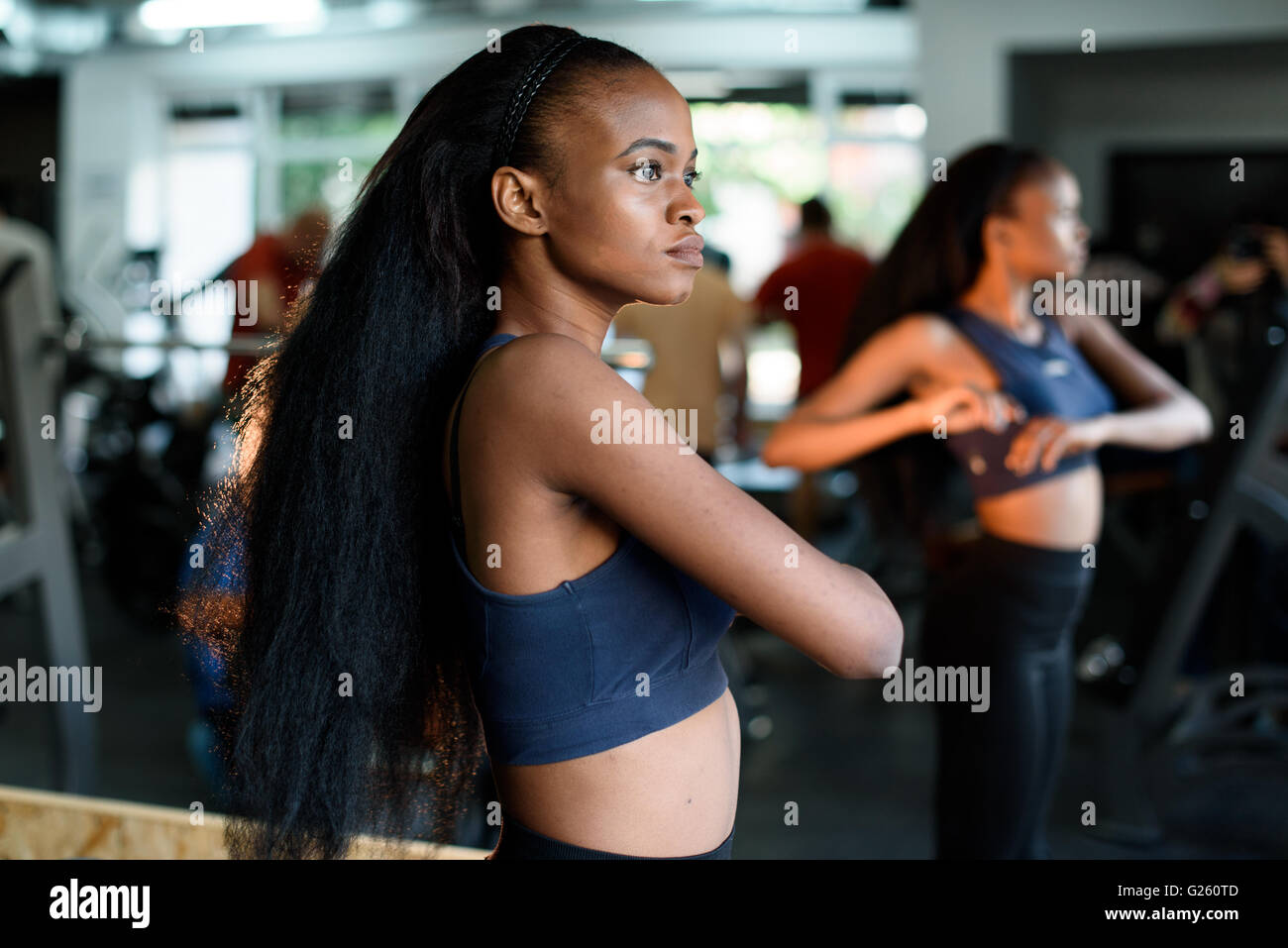 Fitness, sport, dance and lifestyle concept - beautiful black african ...