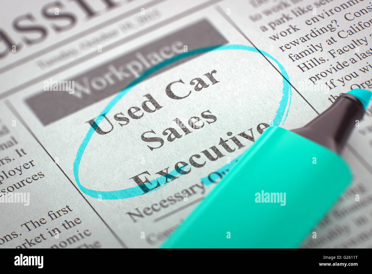 We are Hiring Used Car Sales Executive Stock Photo Alamy