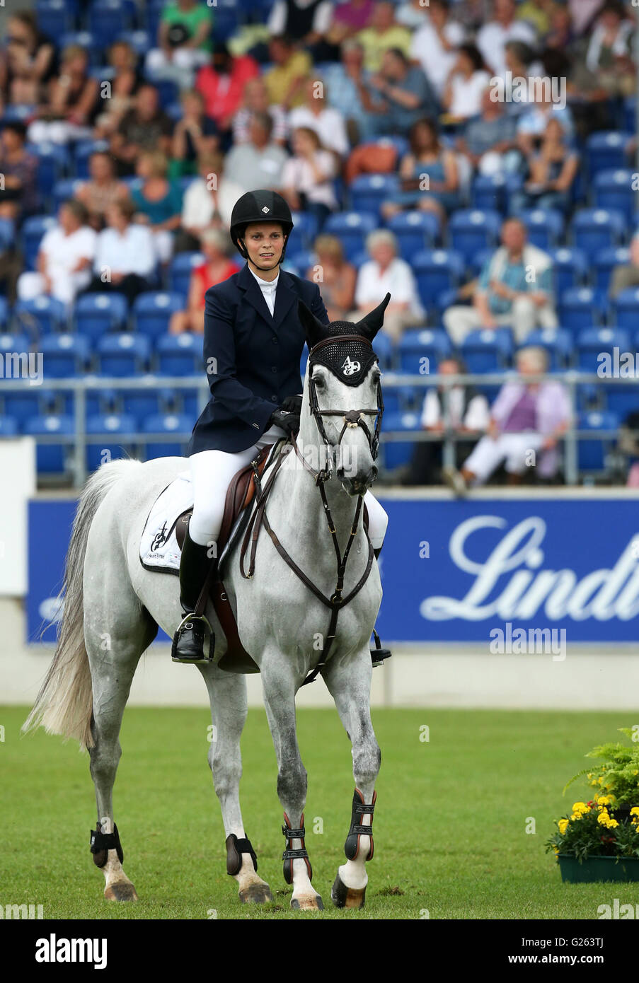 Aachen, Germany. 05th July, 2012. Greek show jumper Athina Onassis de Miranda waits for the start on her horse Uceline at the CHIO in Aachen, Germany, 05 July 2012. Photo: ROLF VENNENBERND | usage worldwide/dpa/Alamy Live News Stock Photo