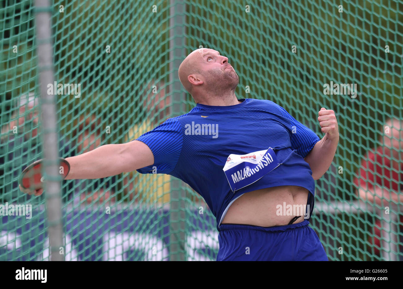 Turnov, Czech Republic. 24th May, 2016. Discus thrower Piotr Malachowski of  Poland in action during The 17th Ludvik Danek meeting in Turnov, Czech  Republic, May 24, 2016. Credit: Radek Petrasek/CTK Photo/Alamy Live